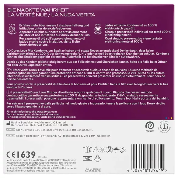 Durex Love Mix - Condom Variety Pack (40 Pieces)