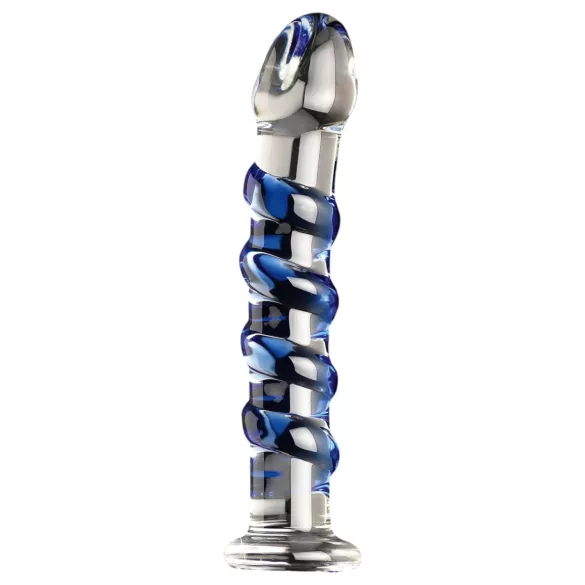 Icicles No. 5 - Spiral Glass Dildo (Clear-Blue)