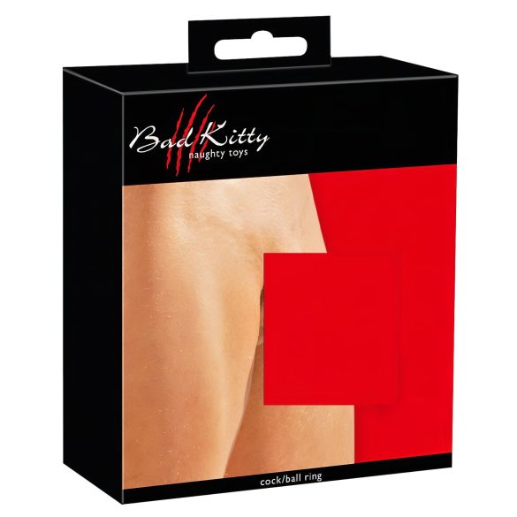 Bad Kitty - Leather Scrotum and Penis Ring (Black)