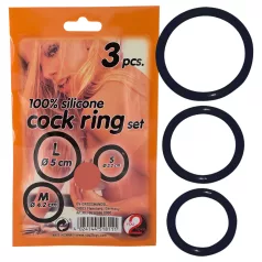 You2Toys - Silicone Penis Ring Trio - Black