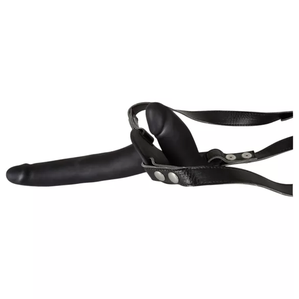You2Toys - Black Silicone Strap-On Duo Dildo