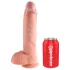 King Cock 10" Large Dildo with Balls (25 cm, Flesh-Toned)