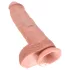 King Cock 10" Large Dildo with Balls (25 cm, Flesh-Toned)