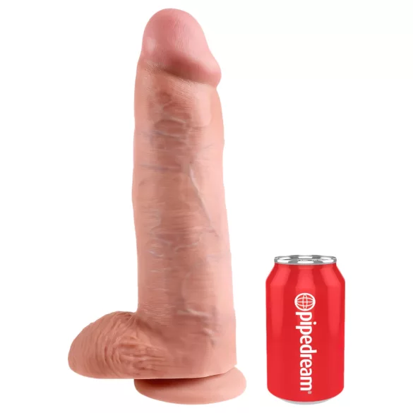 King Cock 12" Realistic Dildo with Balls (Natural)