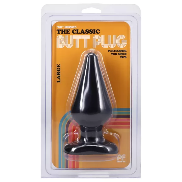 Doc Johnson black anal plug - classic, large - (14.5 cm)