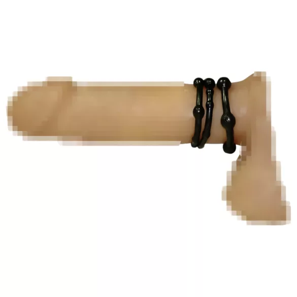 You2Toys - Stay Strong! Black Penis Ring Set (3 pieces)