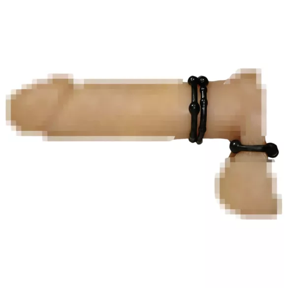 You2Toys - Stay Strong! Black Penis Ring Set (3 pieces)