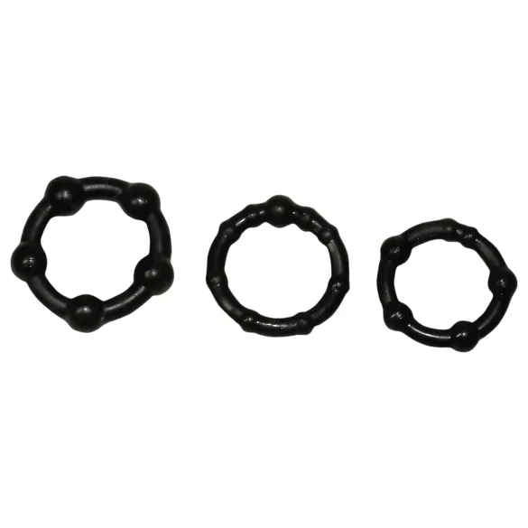 You2Toys - Stay Strong! Black Penis Ring Set (3 pieces)