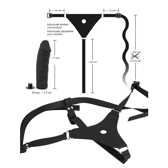 You2Toys - Silicone Strap-On - Wearable Dildo (Black)