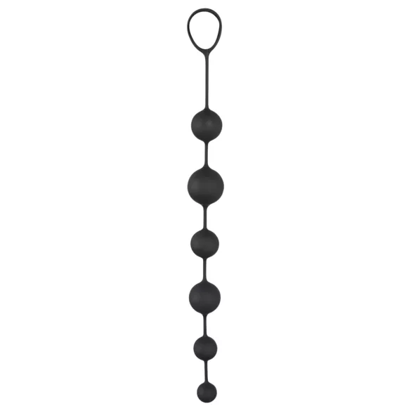 Black Velvet - 6-Bead Anal Dildo (Black)
