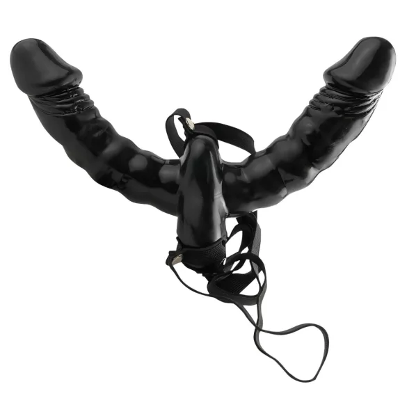 Strap-On Double Vibrator (Black) - Fetish Collection