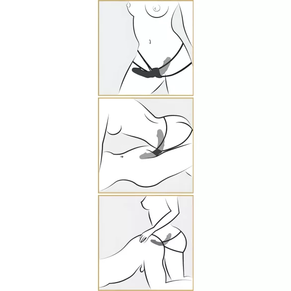 Strap-On Double Vibrator (Black) - Fetish Collection