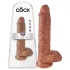 King Cock 10" Large Dildo with Balls (25 cm, Brown)