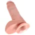 King Cock 8" Realistic Dildo with Balls (20 cm) - Natural