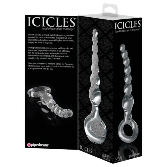Icicles No. 67 - Crystal Glass Beaded Dildo (Transparent)
