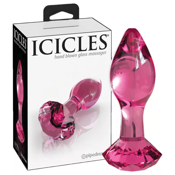 Icicles No. 79 - Pink Glass Tapered Anal Plug