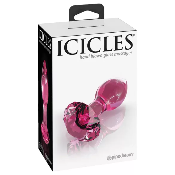 Icicles No. 79 - Pink Glass Tapered Anal Plug