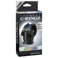   Pipedream Fantasy Cock Pipe - penis ring and ball stretcher ring (black)