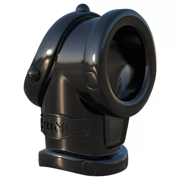 Pipedream Fantasy Cock Pipe - penis ring and ball stretcher ring (black)