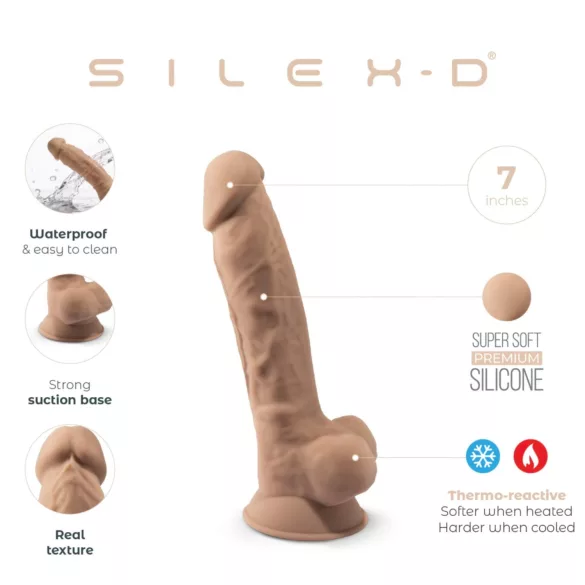 Silexd 7 - Suction Cup Dildo - 6.9" (Natural)