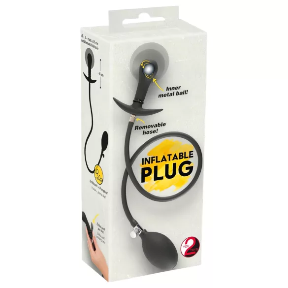 You2Toys - Black Inflatable Beaded Anal Plug