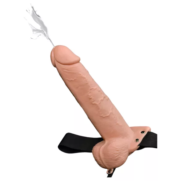 Pipedream Fetish Strap-On 9 - adjustable, hollow, ejaculating dildo (flesh-coloured)