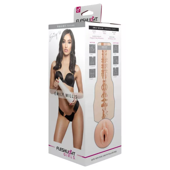 Fleshlight Emily Willis Squirt - lifelike vagina masturbator (natural)