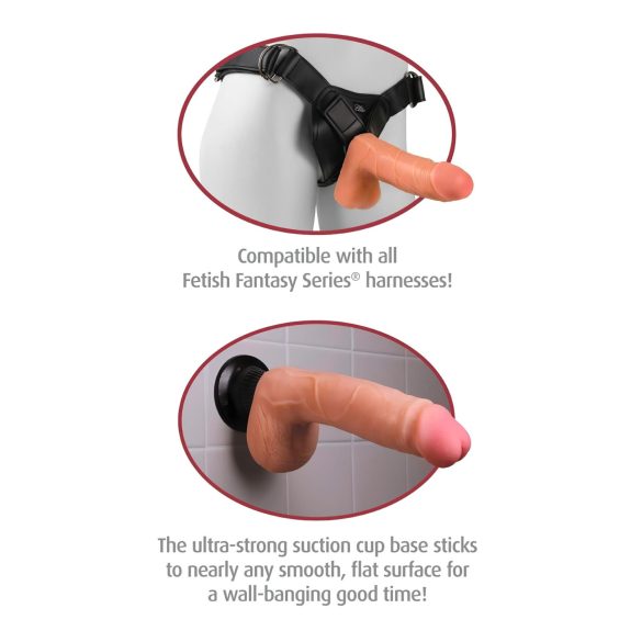 Real Feel Deluxe No.12 - realistic vibrator with testicles (natural)