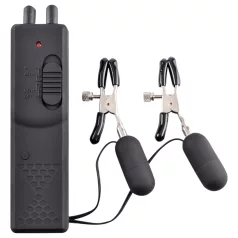 Fetish - Vibrating Nipple Clamps (Black)