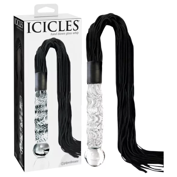 Icicles No. 38 - Leather Whip & Glass Dildo (Clear-Black)