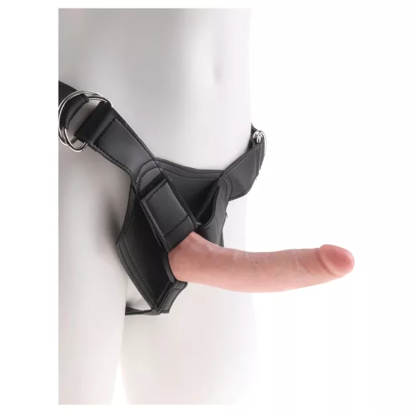 King Cock 7" Strap-On Dildo with Harness (Flesh-Coloured)