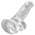 King Cock Clear 8" - Suction Cup Dildo with Balls (20cm)