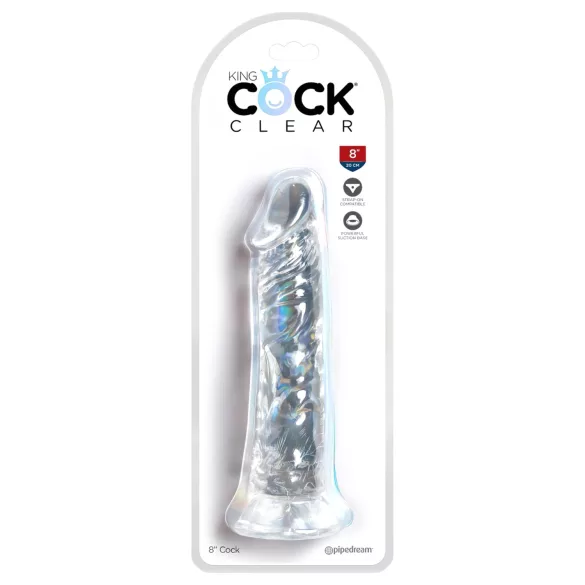 King Cock Clear 8" - large dildo with suction cup (20 cm)