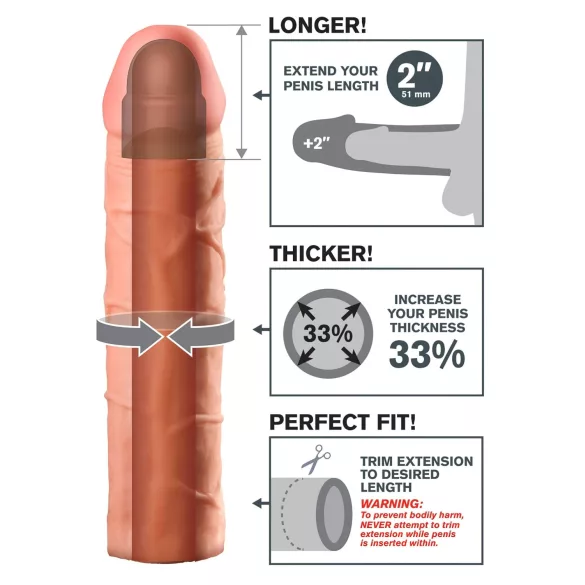 Pipedream - X-TENSION Perfect 2 - lifelike penis sleeve (20.3 cm, natural)