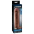 Pipedream X-Tension Perfect 2 - ribbed penis sleeve with testicle ring - dark natural (19 cm)