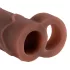 Pipedream X-Tension Perfect 2 - ribbed penis sleeve with testicle ring - dark natural (19 cm)