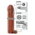 Pipedream X-Tension Perfect 2 - ribbed penis sleeve with testicle ring - dark natural (19 cm)