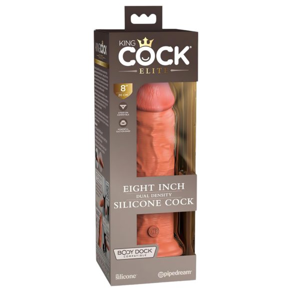 King Cock Elite 8 - Suction Cup Dildo (8") - Dark Natural