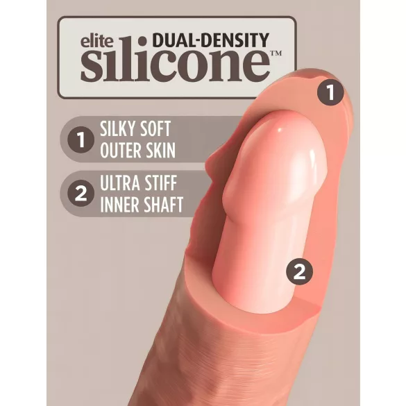 King Cock Elite 7 - Suction Cup, Wireless Vibrator 7'' - Natural