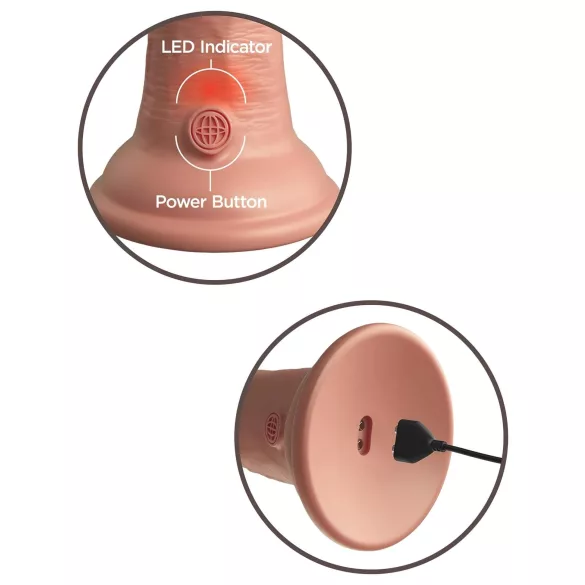 King Cock Elite 7 - Suction Cup, Wireless Vibrator 7'' - Natural