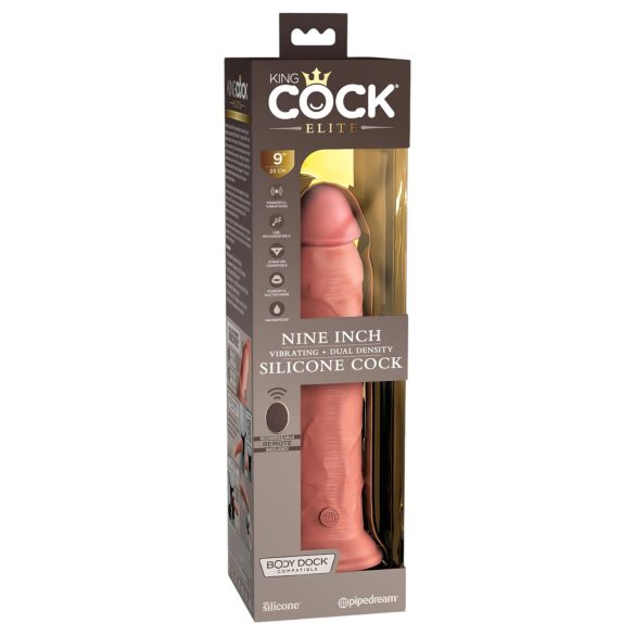 King Cock Elite 9 - Suction Cup Vibrator 9" - Natural