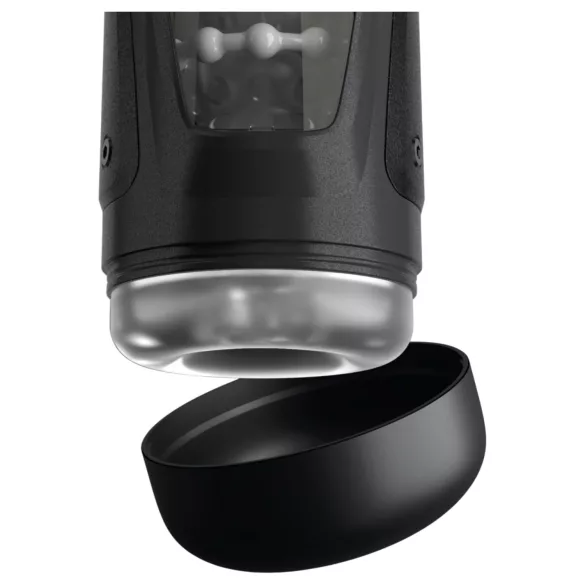 PDX Elite Moto-Bator Pro - beaded, warming thrusting masturbator (black)
