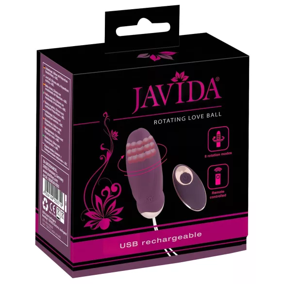 Javida - Rotating Beaded Vibrating Egg with Remote (Purple)