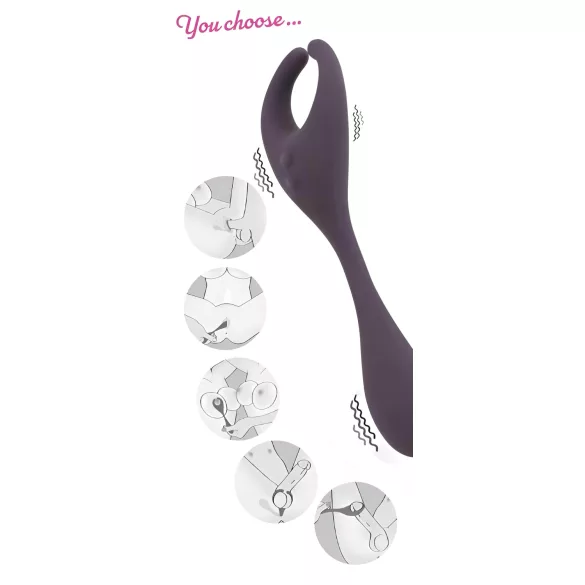 Couples Choice - Rechargeable Dual Motor Vibrator with Radio (Purple)
