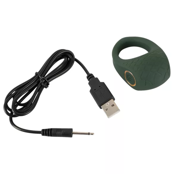 Emerald Love - Rechargeable, Waterproof Vibrating Ring (Green)
