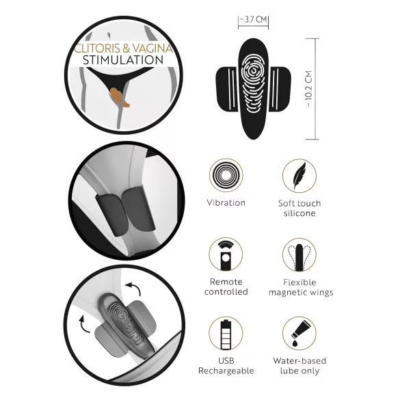 GoGasm Panty - Rechargeable Wireless Clitoral Vibrator (Black)