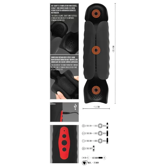 Rebel - Triple Motor Acorn Vibrator (Black)