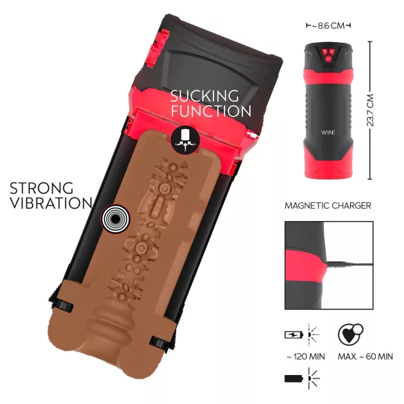 WYNE 04 - Rechargeable Vibrating Suction Stimulator (Brown)
