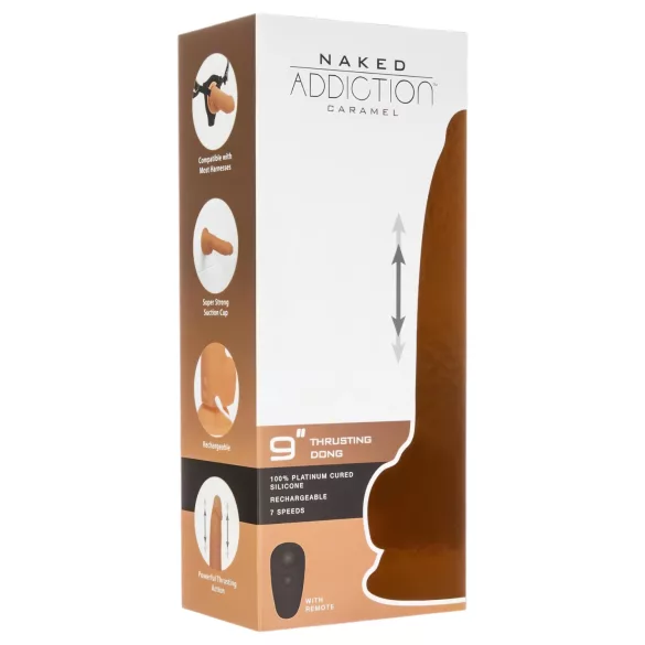 Naked Addiction Thrusting 9" Vibrator - Midnight (9")