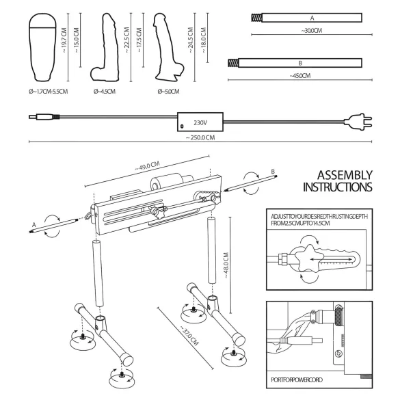 The Ultimate Pleasure Machine - Dual System with Two Dildos & One Sleeve
